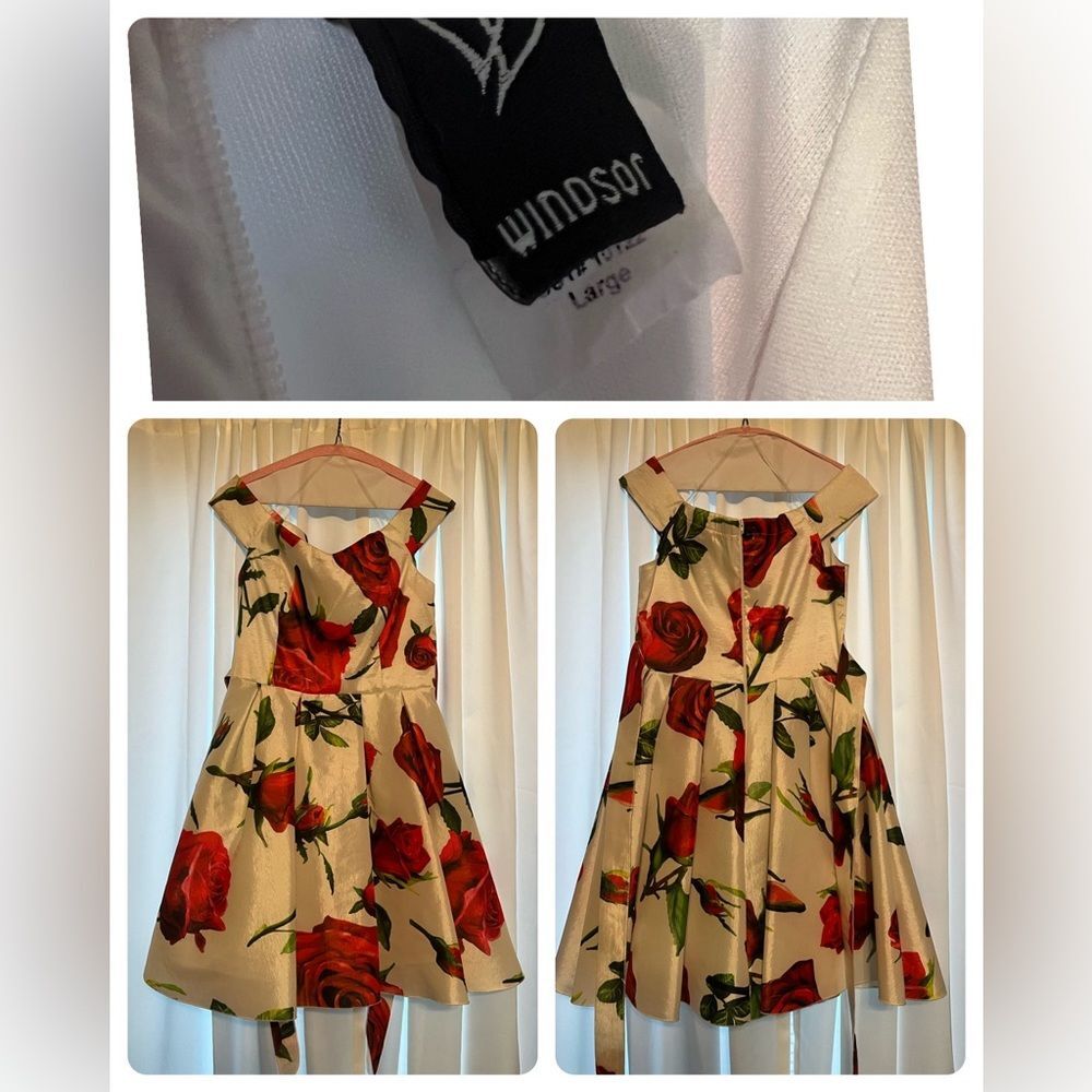 Windsor Formal Off The Shoulder Rose Dress - Picture 3 of 4